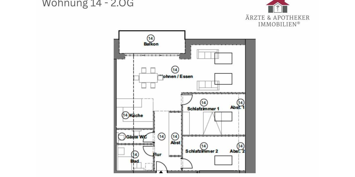 Dachgeschoßwohnung Tostedt - 3 Zimmer, 108 m&sup2;, 1.350&euro; | Angebot:26381011