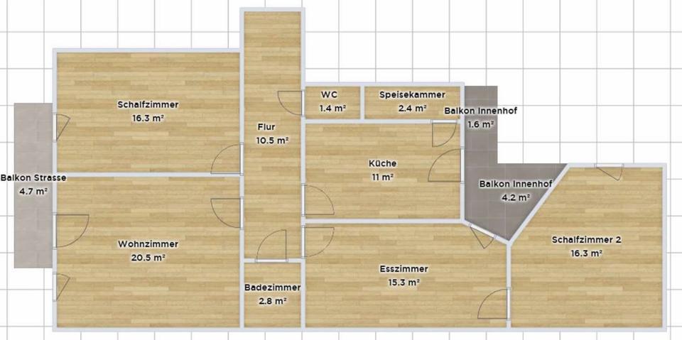 Etagenwohnung Kassel Vorderer Westen - 4 Zimmer, 100 m&sup2;, 1.550&euro; | Angebot:24454688