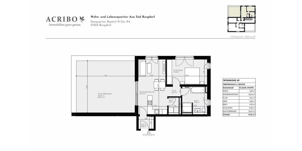 Dachgeschoßwohnung Burgdorf - 2 Zimmer, 80 m&sup2;, 1.170&euro; | Angebot:25946893