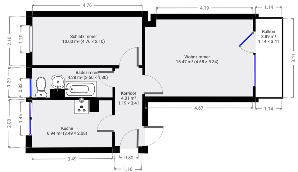2-Zimmer-Wohnung saniert 2 zimmer