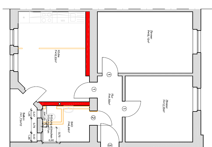 Etagenwohnung Halle (Saale) Ammendorf-Beesen - 2 Zimmer, 55 m&sup2;, 530&euro; | Angebot:26740596