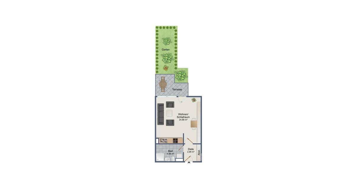 Etagenwohnung Bremen Östliche Vorstadt - 1 Zimmer, 36 m&sup2;, 570&euro; | Angebot:26620856