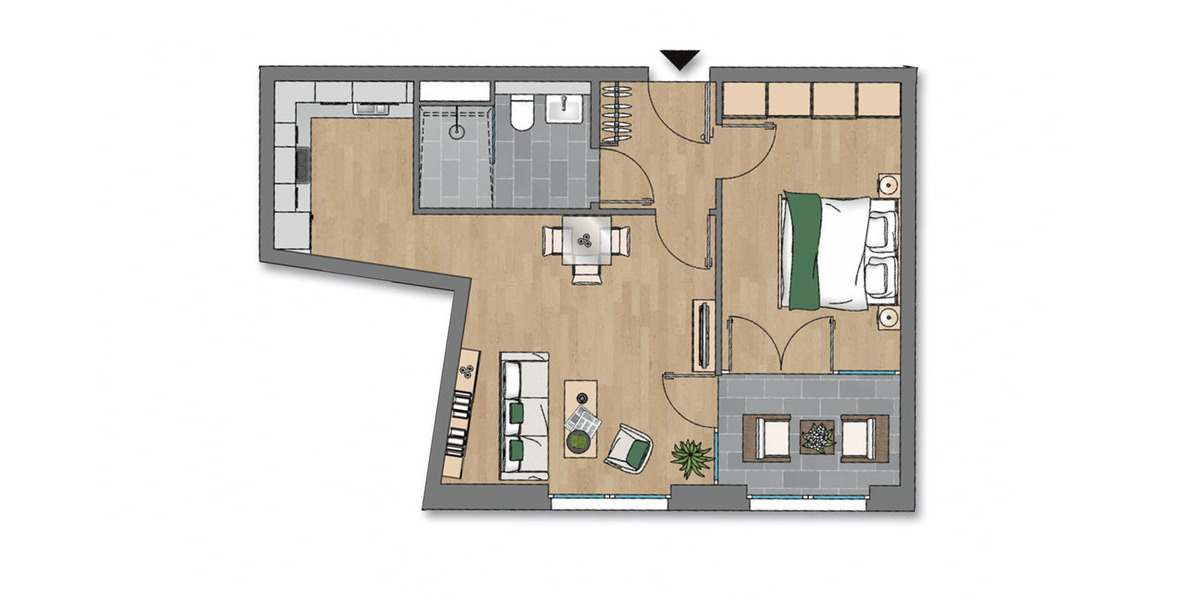 Etagenwohnung Dresden Wilsdruffer Vorstadt/Seevorstadt-West - 2 Zimmer, 55 m&sup2;, 850&euro; | Angebot:25215886
