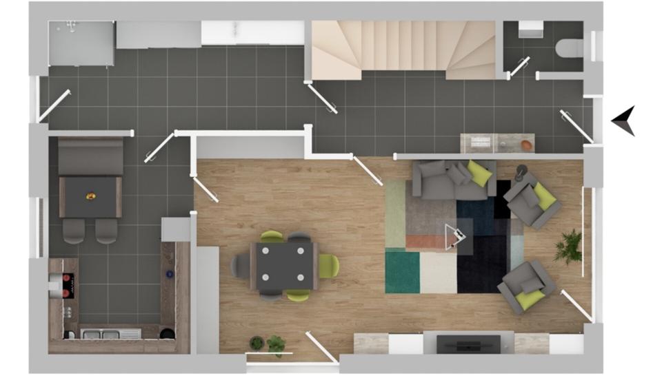 Doppelhaushälfte Tarp - 3 Zimmer, 122 m&sup2;, 1.250&euro; | Angebot:25866572