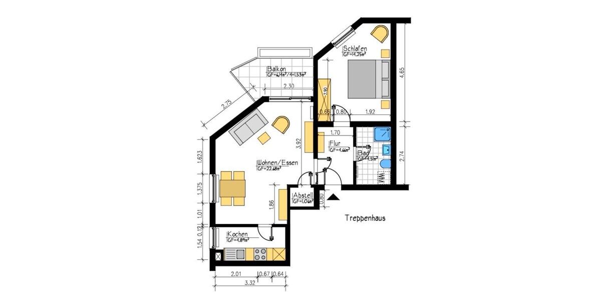 Hochparterre Bad Pyrmont - 2 Zimmer, 54 m&sup2;, 428&euro; | Angebot:26248103