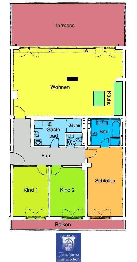 Ihr neuer Lieblingsplatz! Großer Balkon, zwei Bäder, Sauna, EBK, Fußbodenheizung! 4 zimmer