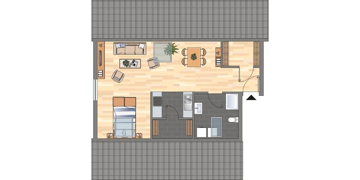 Dachgeschoßwohnung Celle Altenhagen - 1 Zimmer, 41 m&sup2;, 469&euro; | Angebot:25479547