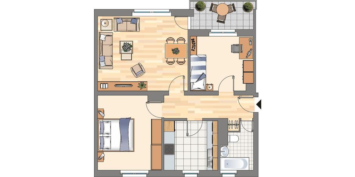 Etagenwohnung Dortmund Bövinghausen - 3 Zimmer, 66 m&sup2;, 519&euro; | Angebot:26163754