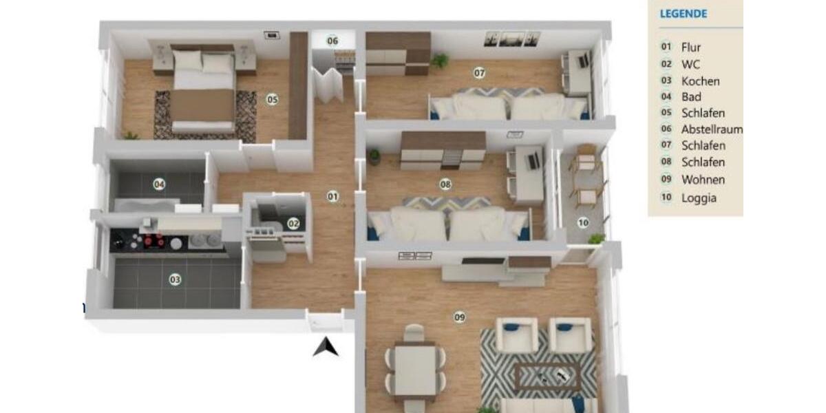 Etagenwohnung Pfullingen - 4 Zimmer, 87 m&sup2;, 1.300&euro; | Angebot:24677397