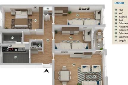 Wohnung Pfullingen - 4 Zimmer, 87 m&sup2;, 1.300&euro; | Angebot:24677397