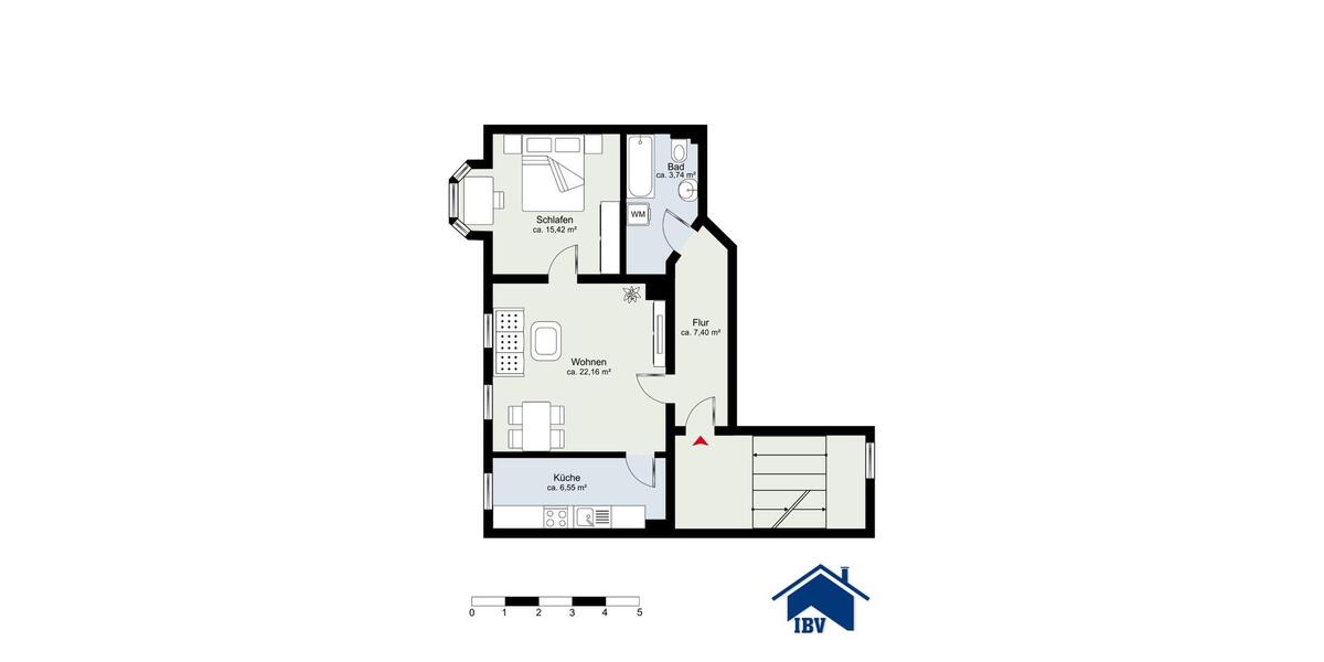 Etagenwohnung Mühlhausen (Thüringen) - 2 Zimmer, 64 m&sup2;, 450&euro; | Angebot:26623725