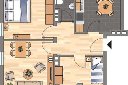 Wohnung Wilhelmshaven Bant - 3 Zimmer, 55 m&sup2;, 379&euro; | Angebot:26659366