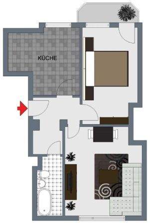 Etagenwohnung Magdeburg Fermersleben - 2 Zimmer, 53 m&sup2;, 340&euro; | Angebot:25879545