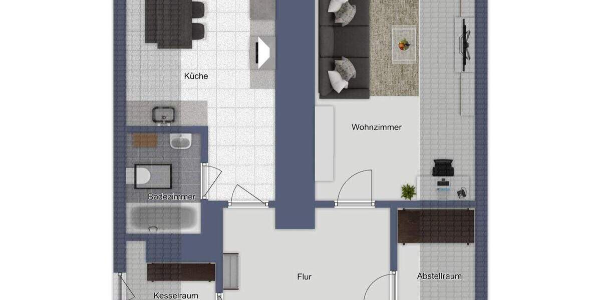 Neu sanierte 1-Zimmer-Wohnung mit EBK im Dachgeschoss in Wathlingen! (AK-1020-156) 1 zimmer