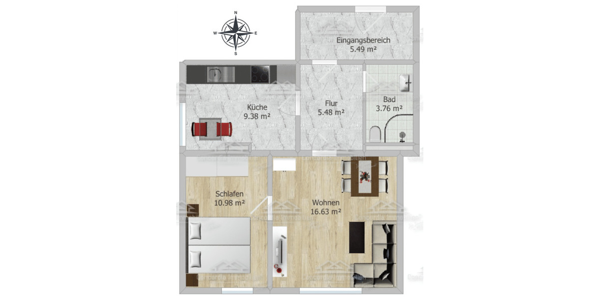 Terrassenwohnung Schipkau Klettwitz - 2 Zimmer, 55 m&sup2;, 360&euro; | Angebot:26585028