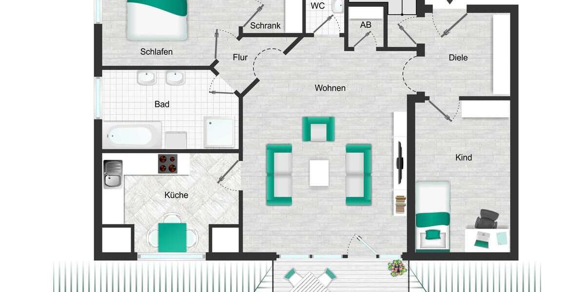 Wohnung zum Mieten in Waldenburg 880 € 80 m² 3 zimmer