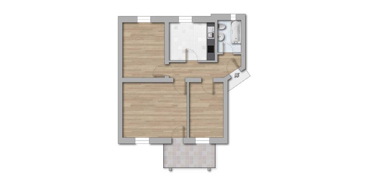 Etagenwohnung Hoyerswerda Altstadt - 3 Zimmer, 60 m&sup2;, 362&euro; | Angebot:26487489