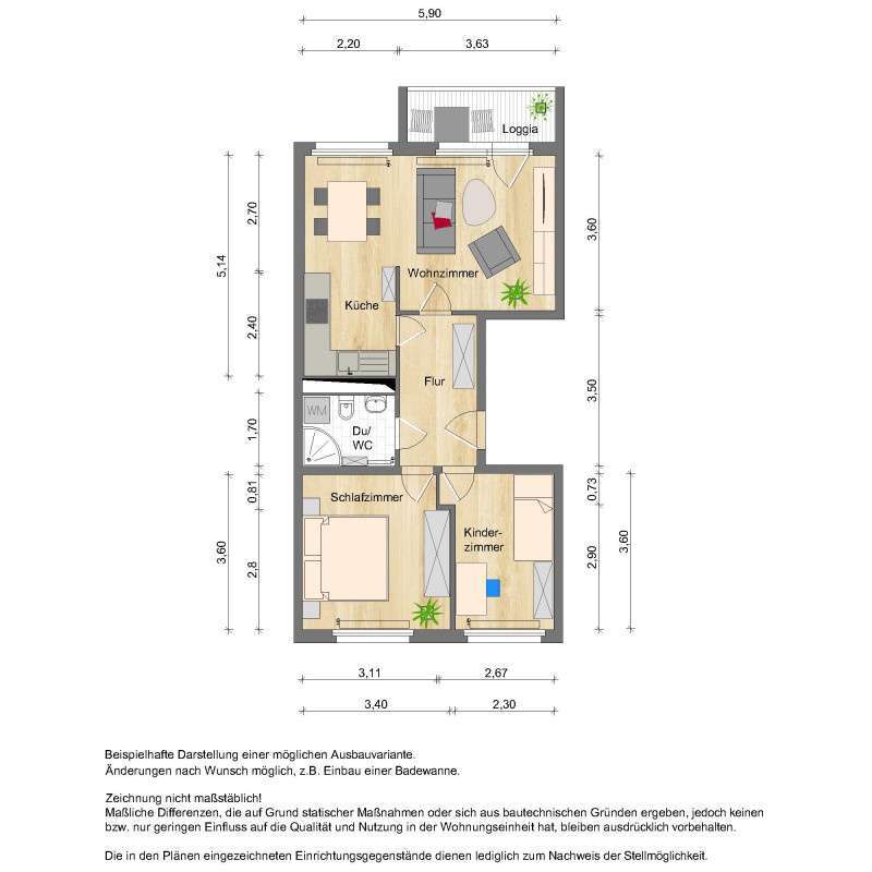 Wohnung zum Mieten in Zwickau 388,60 € 58 m²