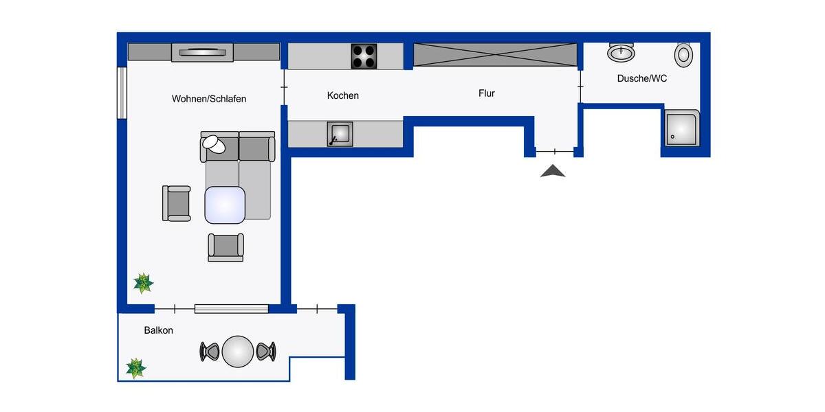 Etagenwohnung Kirchberg an der Murr - 1 Zimmer, 43 m&sup2;, 385&euro; | Angebot:24506614