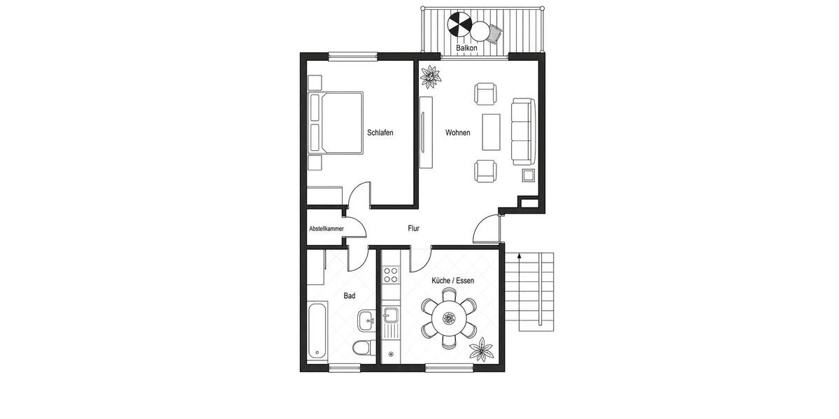 Hochparterre Cottbus Sachsendorf - 2 Zimmer, 50 m&sup2;, 562&euro; | Angebot:26688984