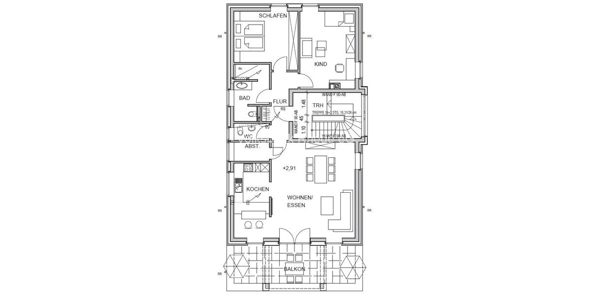 Etagenwohnung Bocholt - 3 Zimmer, 106 m&sup2;, 990&euro; | Angebot:26663103