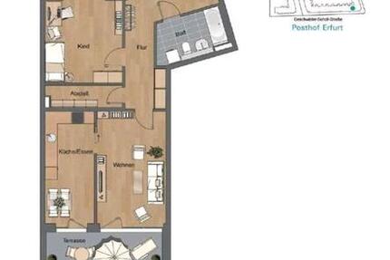 Wohnung Erfurt Andreasvorstadt - 3 Zimmer, 90 m&sup2;, 994&euro; | Angebot:25923855