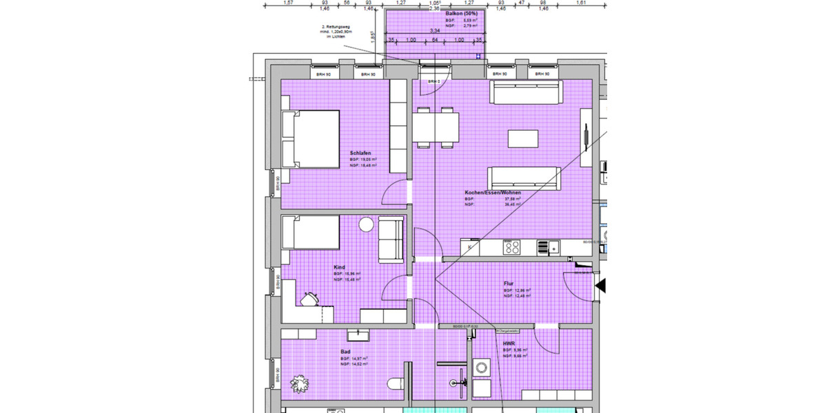 Etagenwohnung Bad Laer - 3 Zimmer, 109 m&sup2;, 1.085&euro; | Angebot:24933785