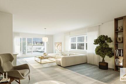 Vollständig renoviert! Penthouse mit Skyline-Blick! Große Sonnenterrasse, Einbauküche, Kamin u.v.m.! 4 zimmer