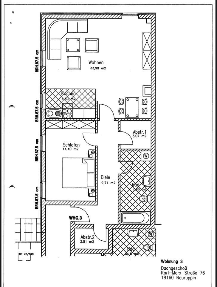 2 Zimmer Wohnung in der Karl-Marx-Straße, Neuruppin