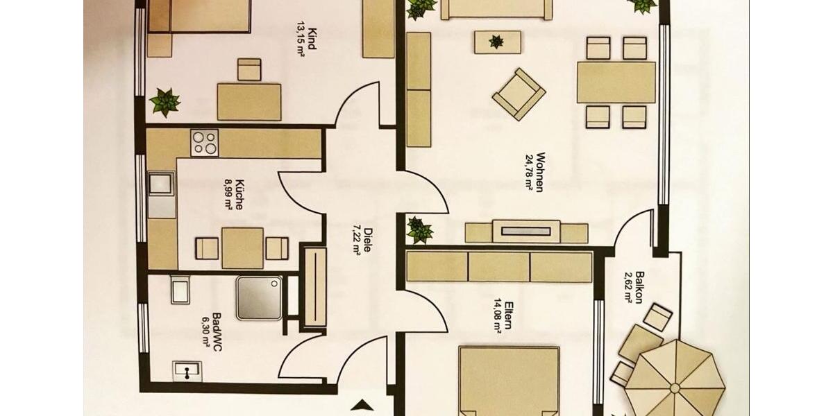 Etagenwohnung Beckum - 3 Zimmer, 77 m&sup2;, 720&euro; | Angebot:24774270