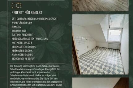 Charmante und frisch renovierte 2-Zimmer-Dachgeschosswohnung 2 zimmer