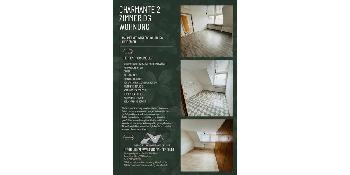 Charmante und frisch renovierte 2-Zimmer-Dachgeschosswohnung 2 zimmer