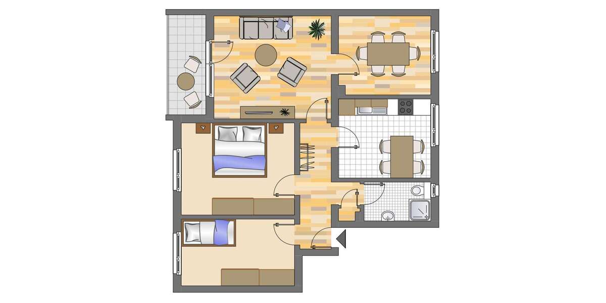 Etagenwohnung Herten Paschenberg - 3 Zimmer, 60 m&sup2;, 519&euro; | Angebot:25272572
