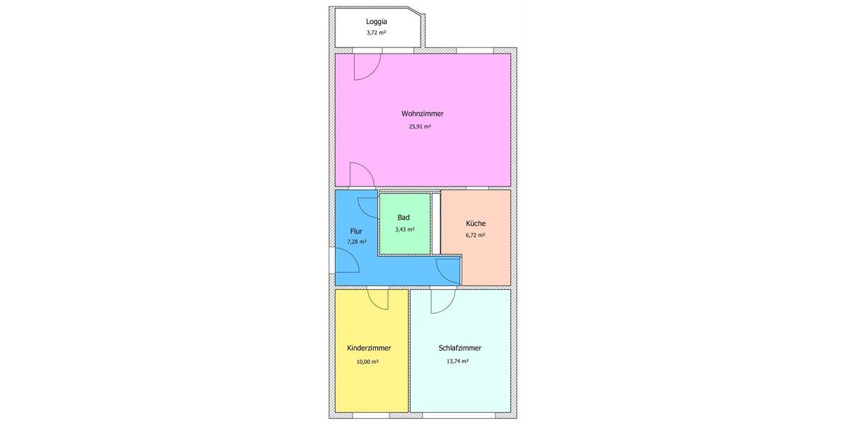 Etagenwohnung Hainichen - 3 Zimmer, 68 m&sup2;, 345&euro; | Angebot:26411045