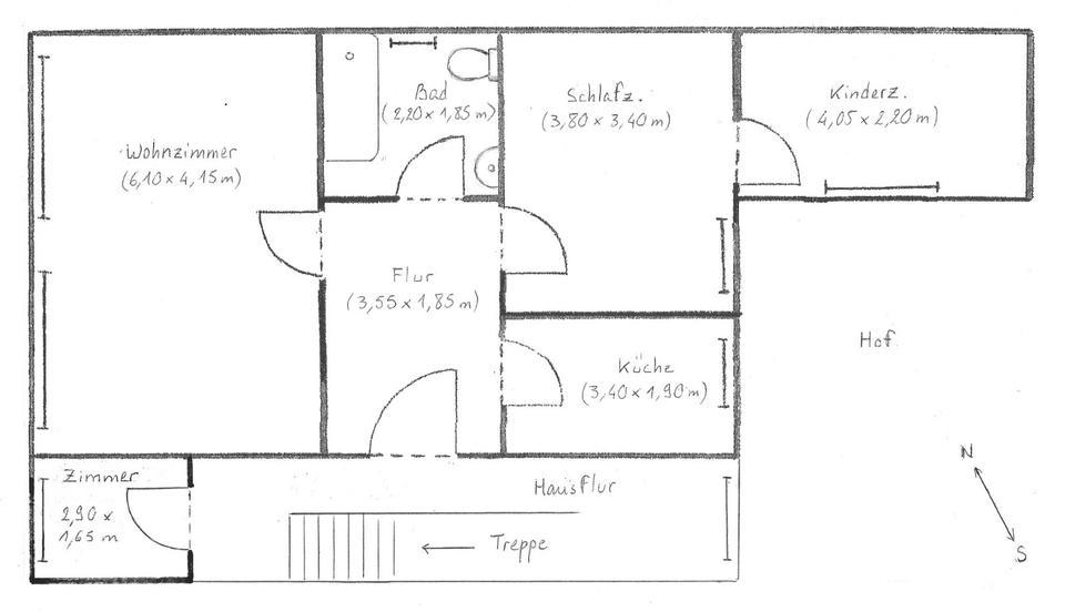 Etagenwohnung Tribsees - 4 Zimmer, 68 m&sup2;, 350&euro; | Angebot:25839944