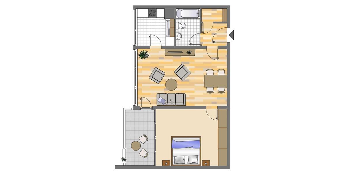 Etagenwohnung Gelsenkirchen Gelsenkirchen-Nord - 2 Zimmer, 59 m&sup2;, 439&euro; | Angebot:26349954