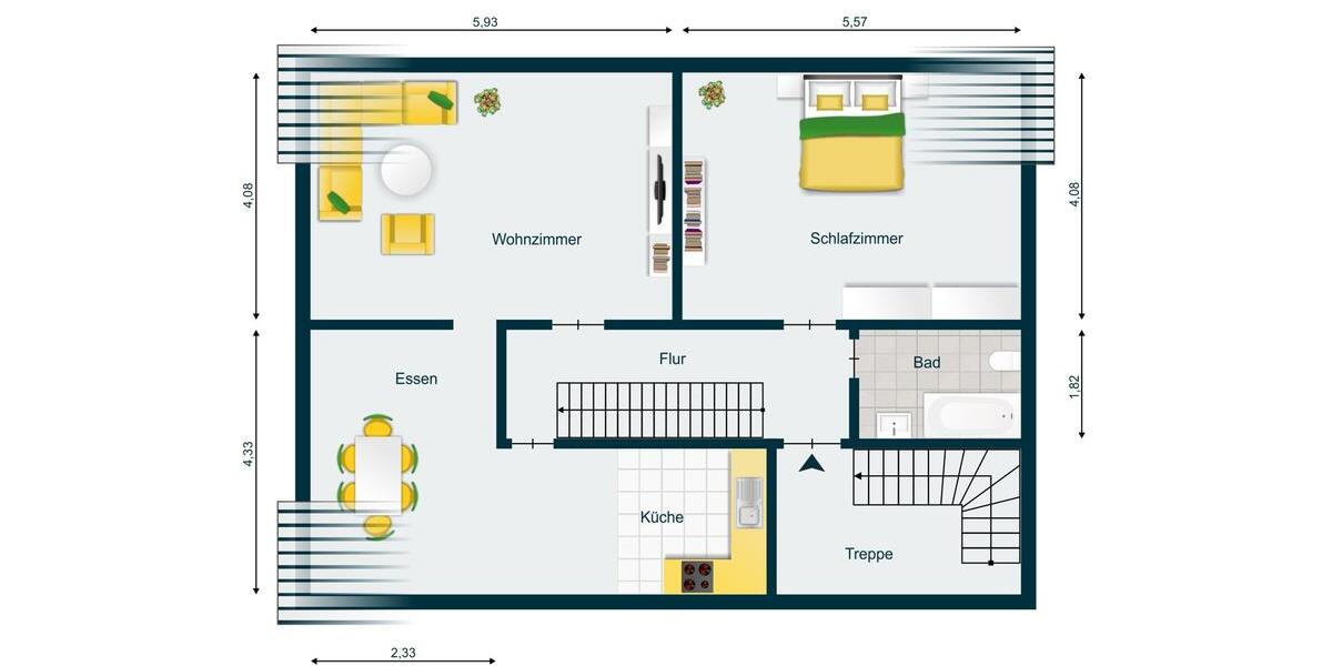 Etagenwohnung Köln Porz - 4 Zimmer, 120 m&sup2;, 1.450&euro; | Angebot:24570698