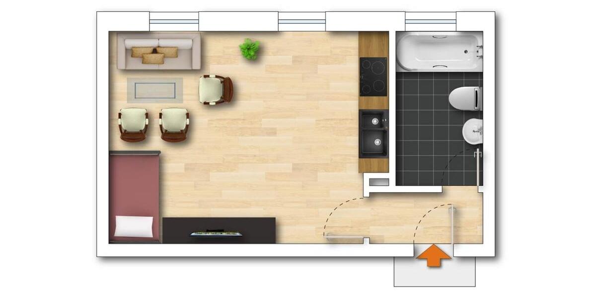 Etagenwohnung Krumbach (Schwaben) - 1 Zimmer, 44 m&sup2;, 565&euro; | Angebot:23816894