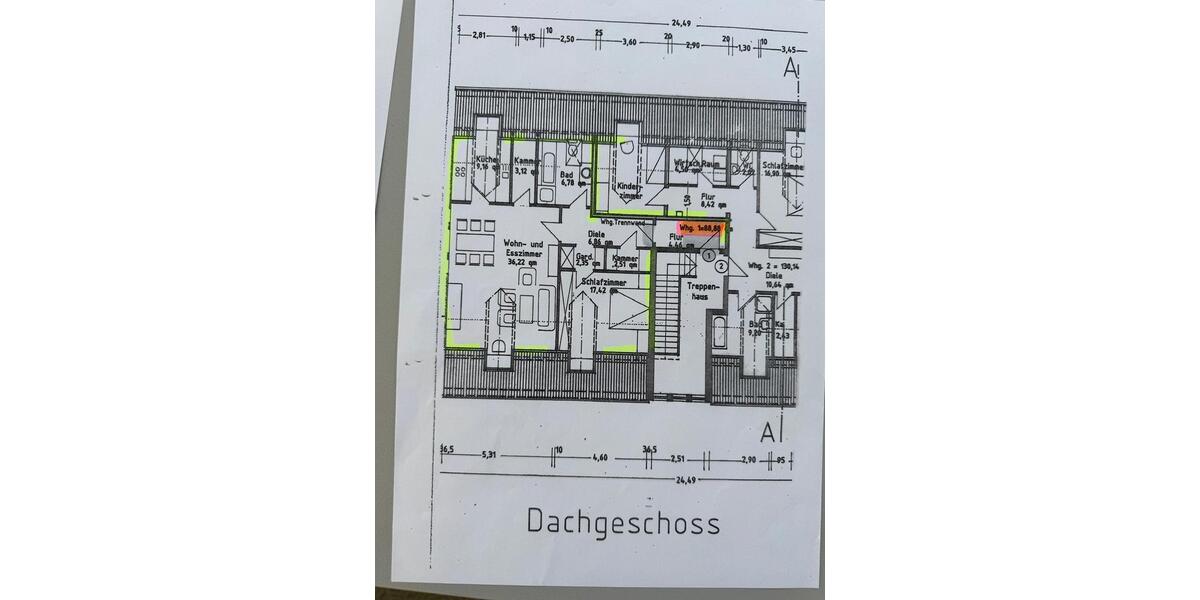 Dachgeschoßwohnung Schöllnach - 2 Zimmer, 88 m&sup2;, 600&euro; | Angebot:26101489