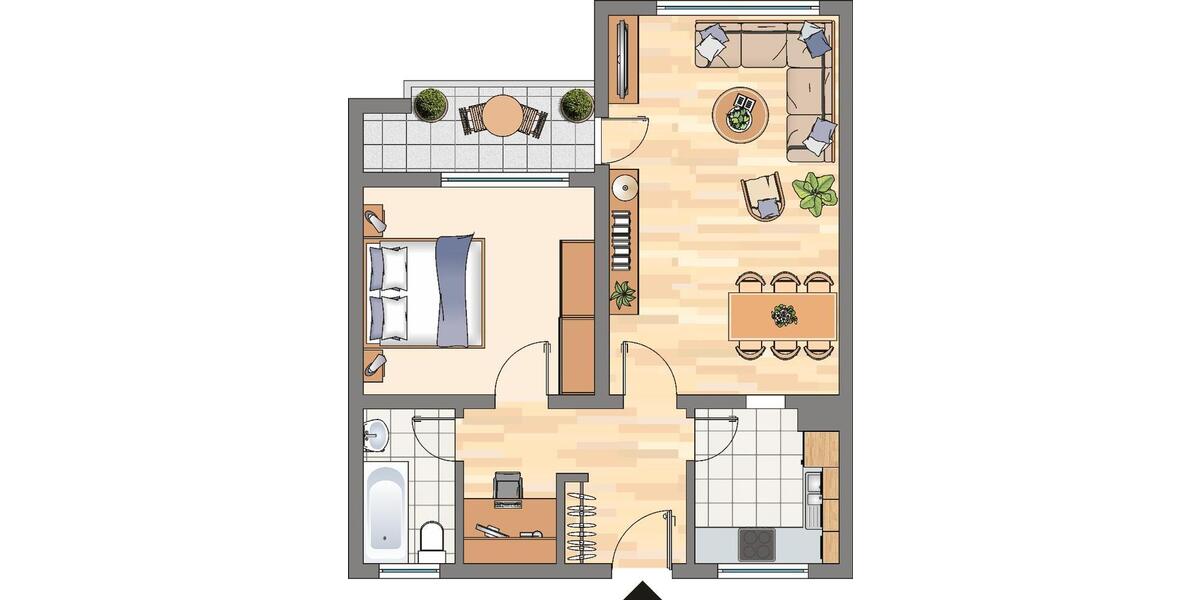 Etagenwohnung Dortmund Brackel - 2 Zimmer, 60 m&sup2;, 469&euro; | Angebot:26532534