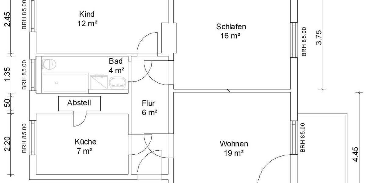Etagenwohnung Zwickau Weißenborn - 3 Zimmer, 68 m&sup2;, 531&euro; | Angebot:25467749