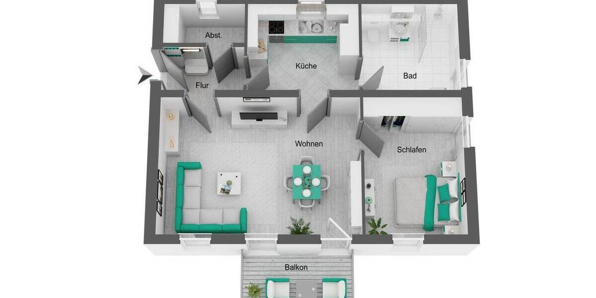 Etagenwohnung Delitzsch - 2 Zimmer, 72 m&sup2;, 792&euro; | Angebot:26740507