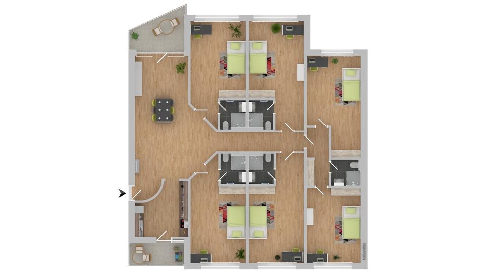 Etagenwohnung Kiel Ravensberg - 1 Zimmer, 31 m&sup2;, 357&euro; | Angebot:26006214