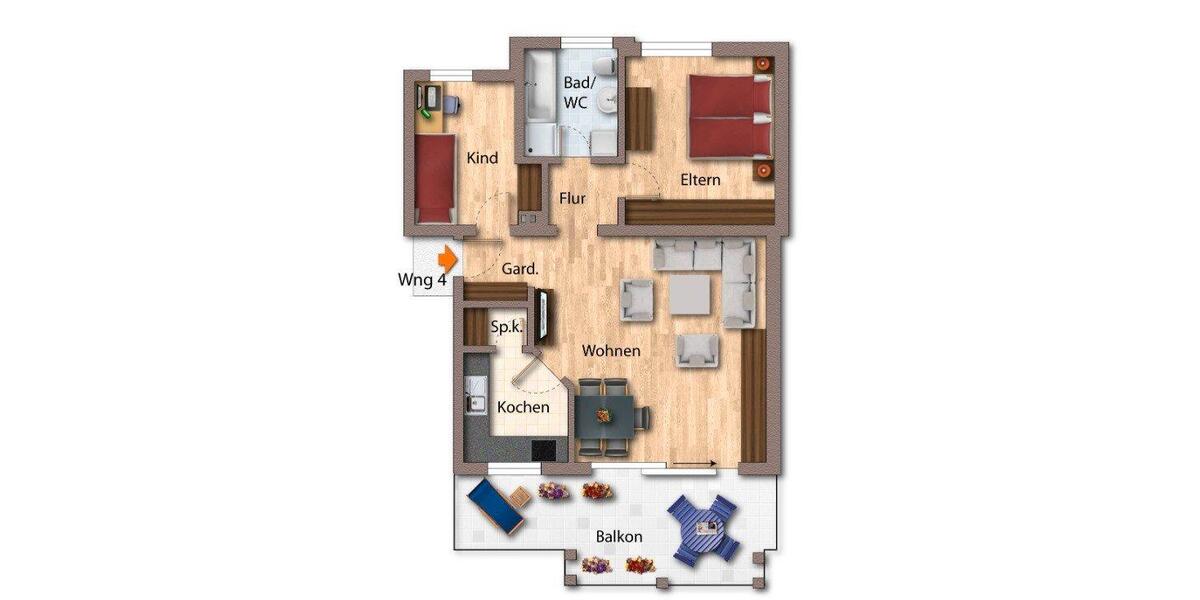 Etagenwohnung Sinsheim - 3 Zimmer, 79 m&sup2;, 1.000&euro; | Angebot:26580141
