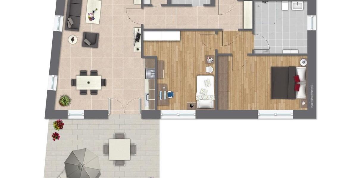 Erdgeschoßwohnung Schwabach - 3 Zimmer, 104 m&sup2;, 1.585&euro; | Angebot:24687318