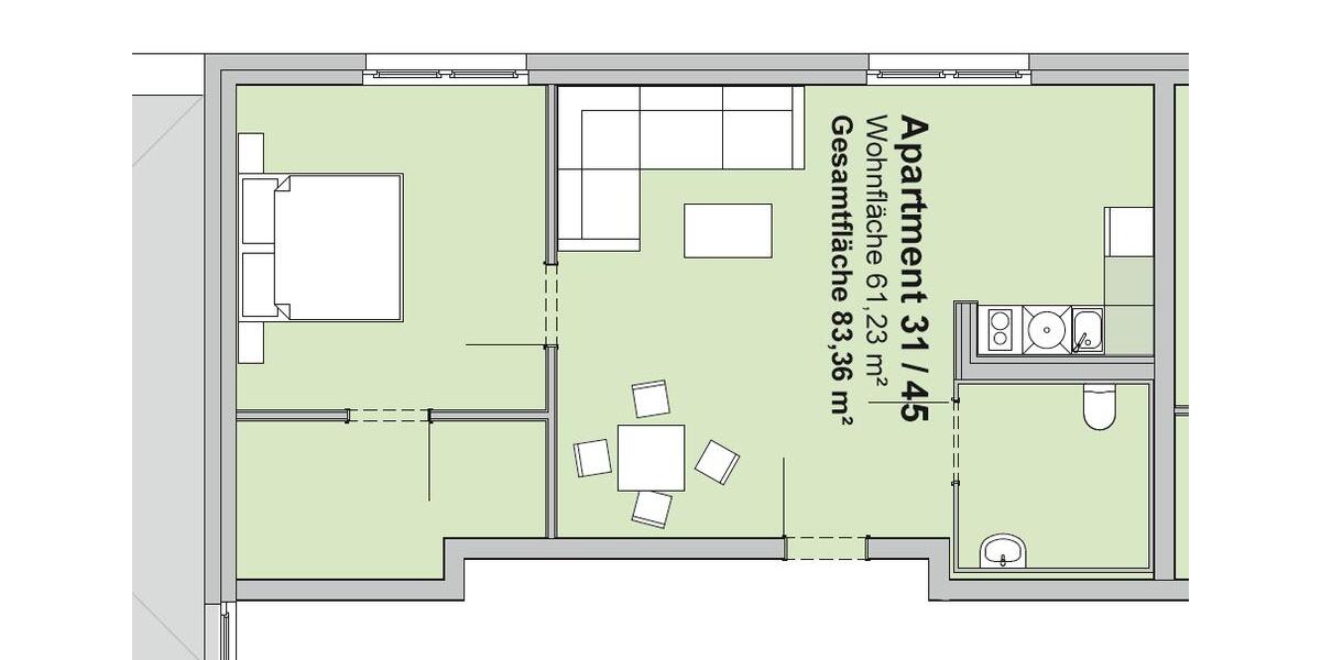 Etagenwohnung Weidenberg - 2 Zimmer, 61 m&sup2;, 674&euro; | Angebot:24699491