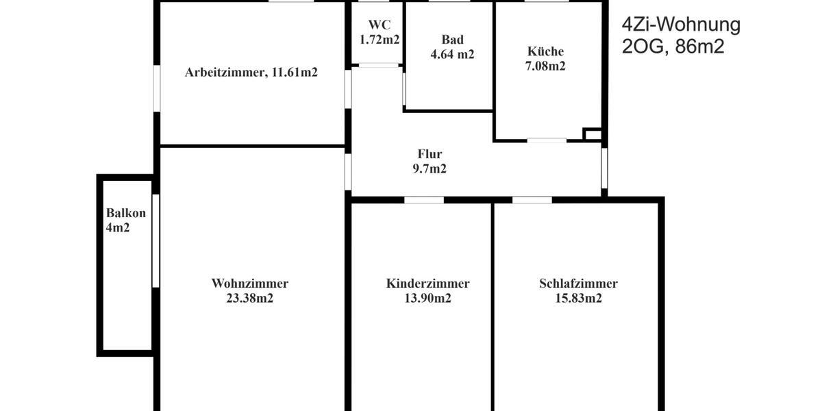 Etagenwohnung Langelsheim - 4 Zimmer, 86 m&sup2;, 500&euro; | Angebot:25944682