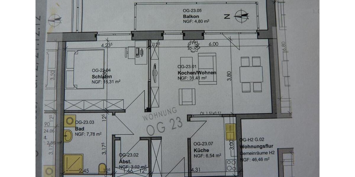 Etagenwohnung Handewitt - 2 Zimmer, 70 m&sup2;, 700&euro; | Angebot:25854292