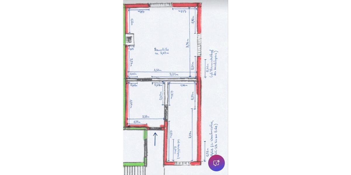 Etagenwohnung Oerlenbach - 1.5 Zimmer, 24 m&sup2;, 310&euro; | Angebot:25179985