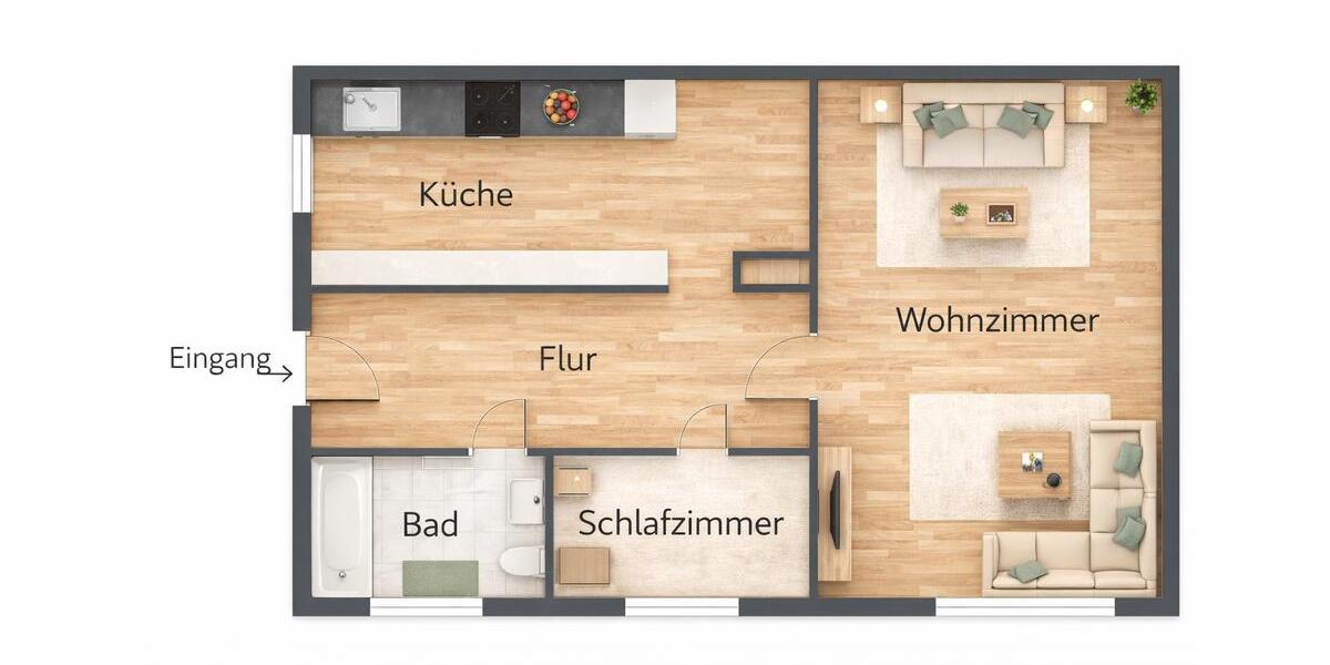 Dachgeschoßwohnung Ahnatal - 2 Zimmer, 50 m&sup2;, 600&euro; | Angebot:26250151